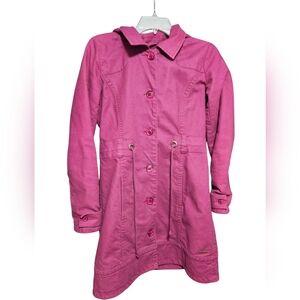 Vintage Roxy Pink hooded trench coat Size M